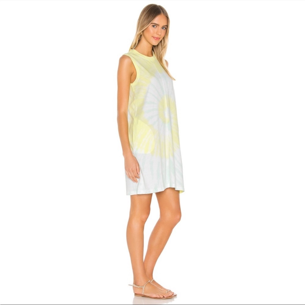 ATM Tie Dye T-Shirt Dress in White Combo S